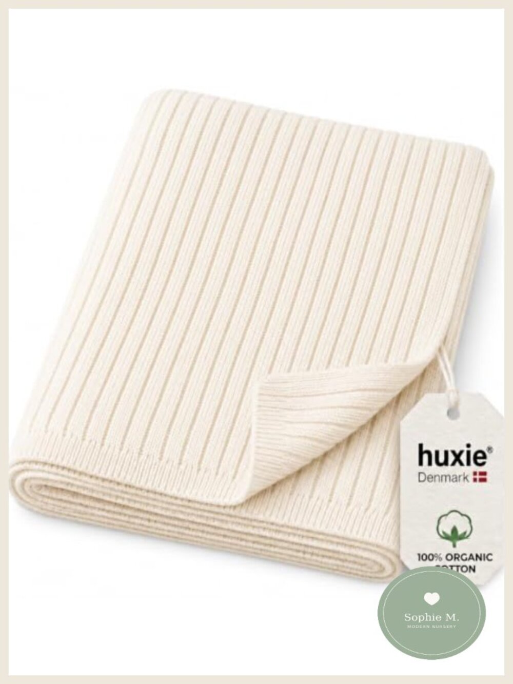 Ribbed Knit Organic Cotton Baby Blanket Newborn Crib Quilt Receiving